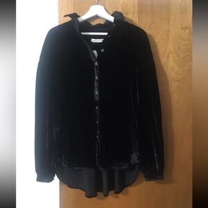 Free People La Luna Velvet button Up XS